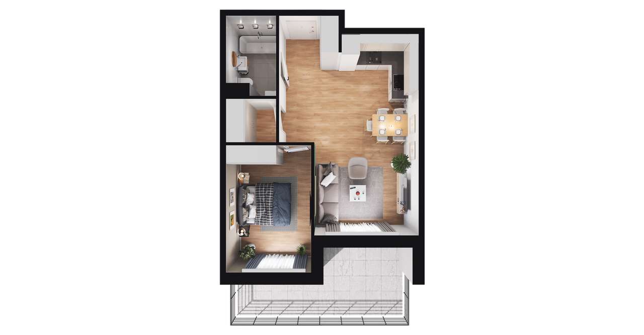 2-pokojowe mieszkanie 44m2 + balkon Bez Prowizji - Pełny obrazek: 2/23