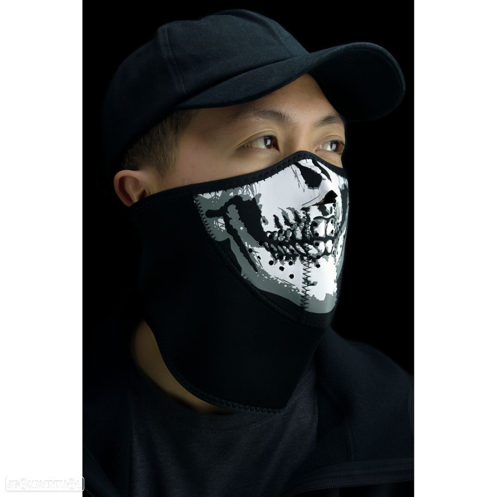 zan headgear half face mask with neck shield 3-panel skull face one size 25030171 - 2