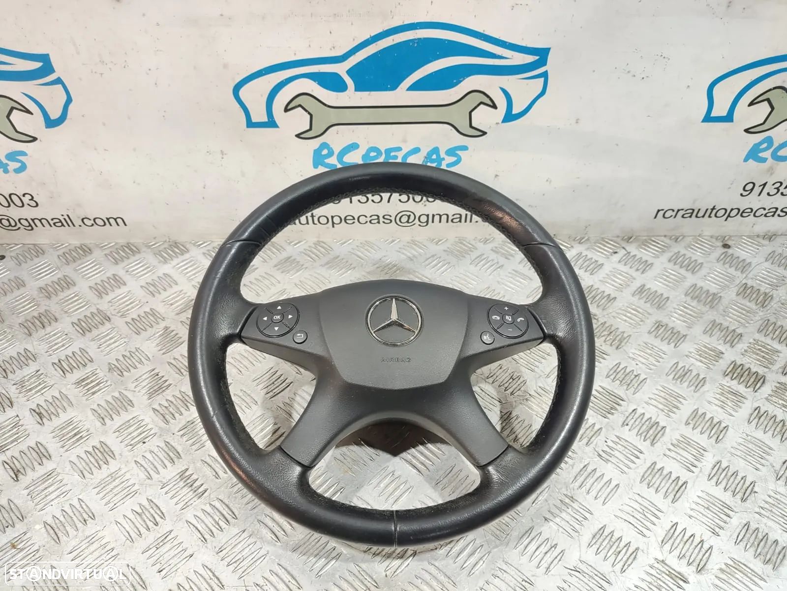 Volante + Airbag Completo em pele Mercedes Benz Class C W204 - Com comandos multifunções - 1