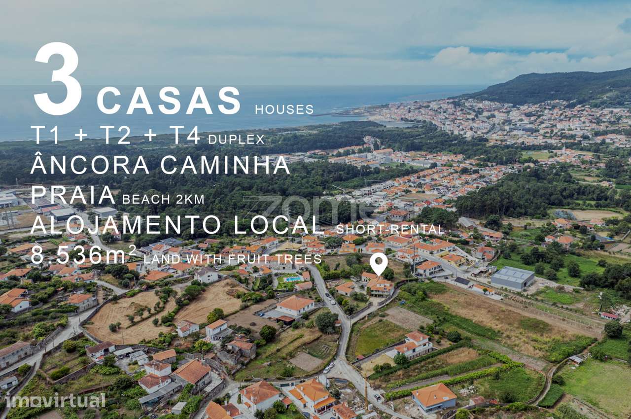 Quinta T7 com 3 casas autónomas T1, T2 e T4 em Âncora, Caminha - Grande imagem: 2/56