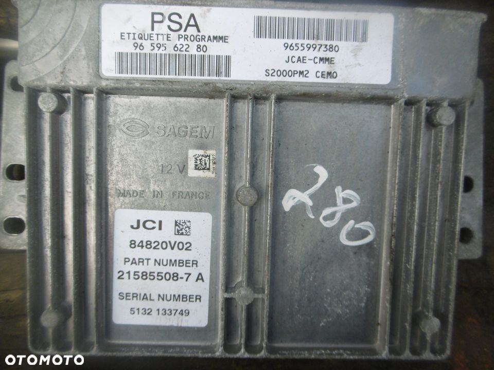 Sterownik komputer PEUGEOT 407 1,8 9659562280 9655997380 - 2