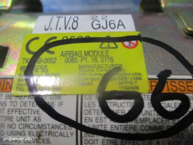 Kit Airbags 0080P1160116  GJ6A57KCO 3326249 MAZDA 6 2003 2.0I 140 CV 4P VERMELHO SEM TABLIER - 6