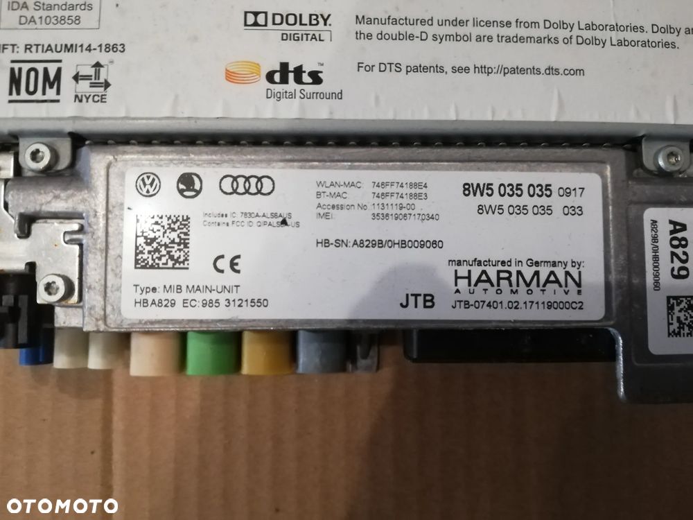 Nawigacja MMI MIB 2 AUDI A4 A5 Q5  8W5035035 - 3