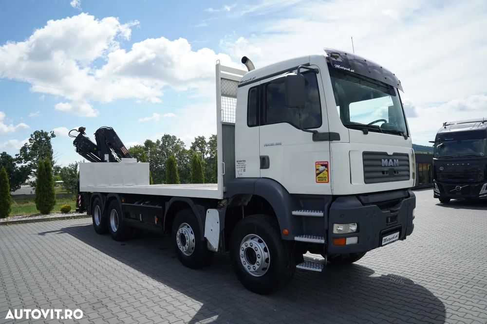 MAN TGA 35.360 /  PLATFORMA 8x4 + HDS HIAB 166 D-4 / MAX UDŹWIG: 4 600 KG / ROTATOR / PILOT - 14