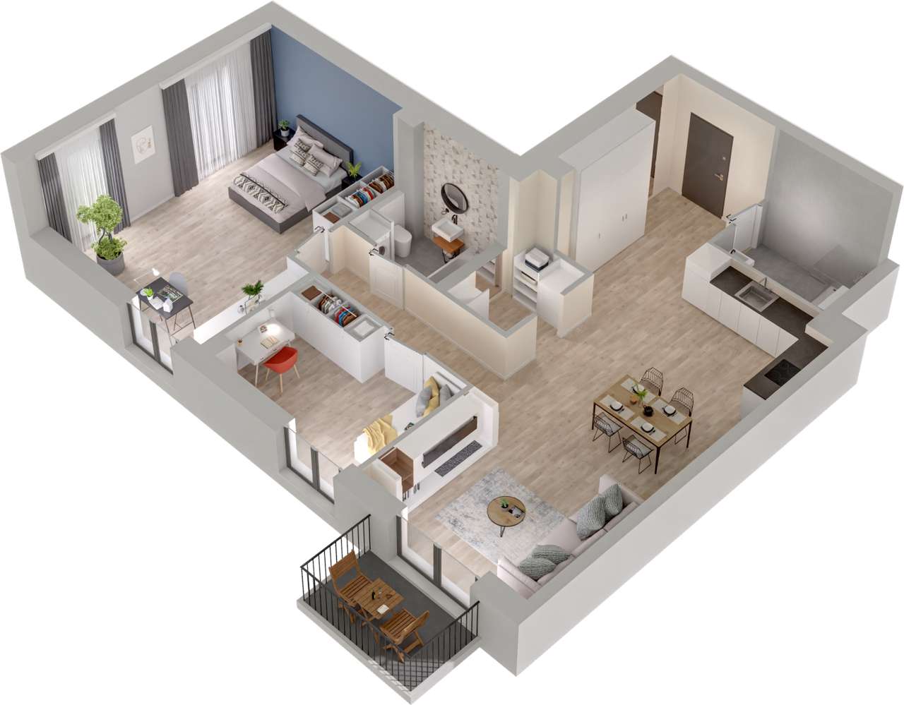 2.M.24 | 91,85 m² | 3 pokoje z dużym salonem | Krzyki- Gaj