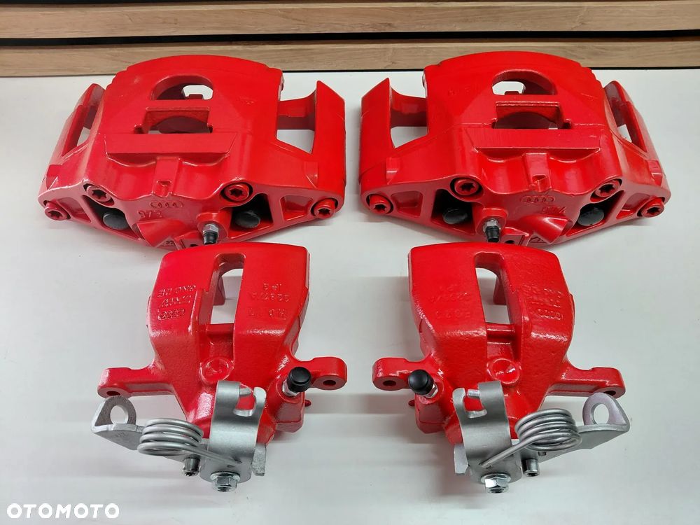 Zacisk tył Przód Lewy Prawy Audi A4 B7 Komplet Czerwone - 3