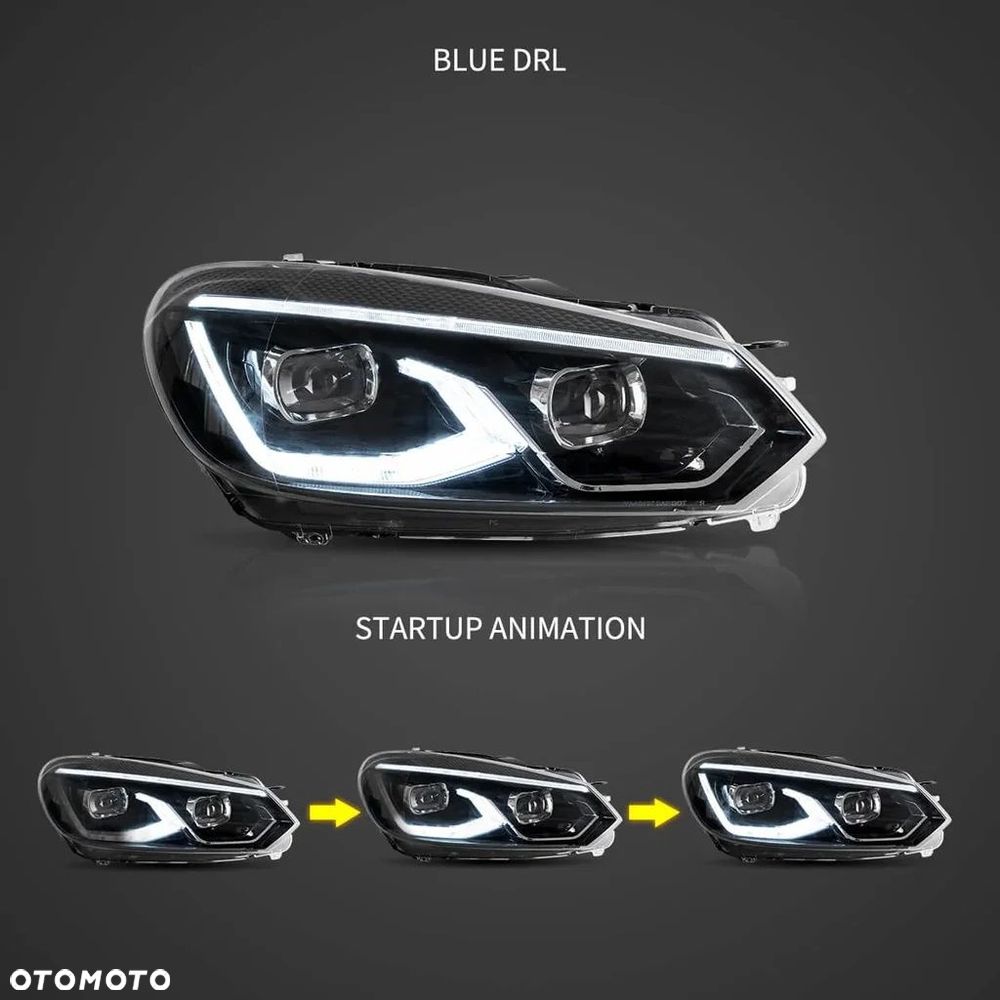 Reflektory Lampy kpl Vland Led Neon Tuning Animacje VW Golf VI 6 5k 2008-16 - 6
