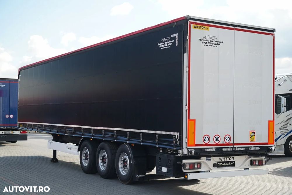 Wielton CORTINĂ STANDARD / REMORCA DIN OȚEL - 9 M / AXĂ CULISANTĂ / SAF / ACOPERIȘ CULISANT / - 6