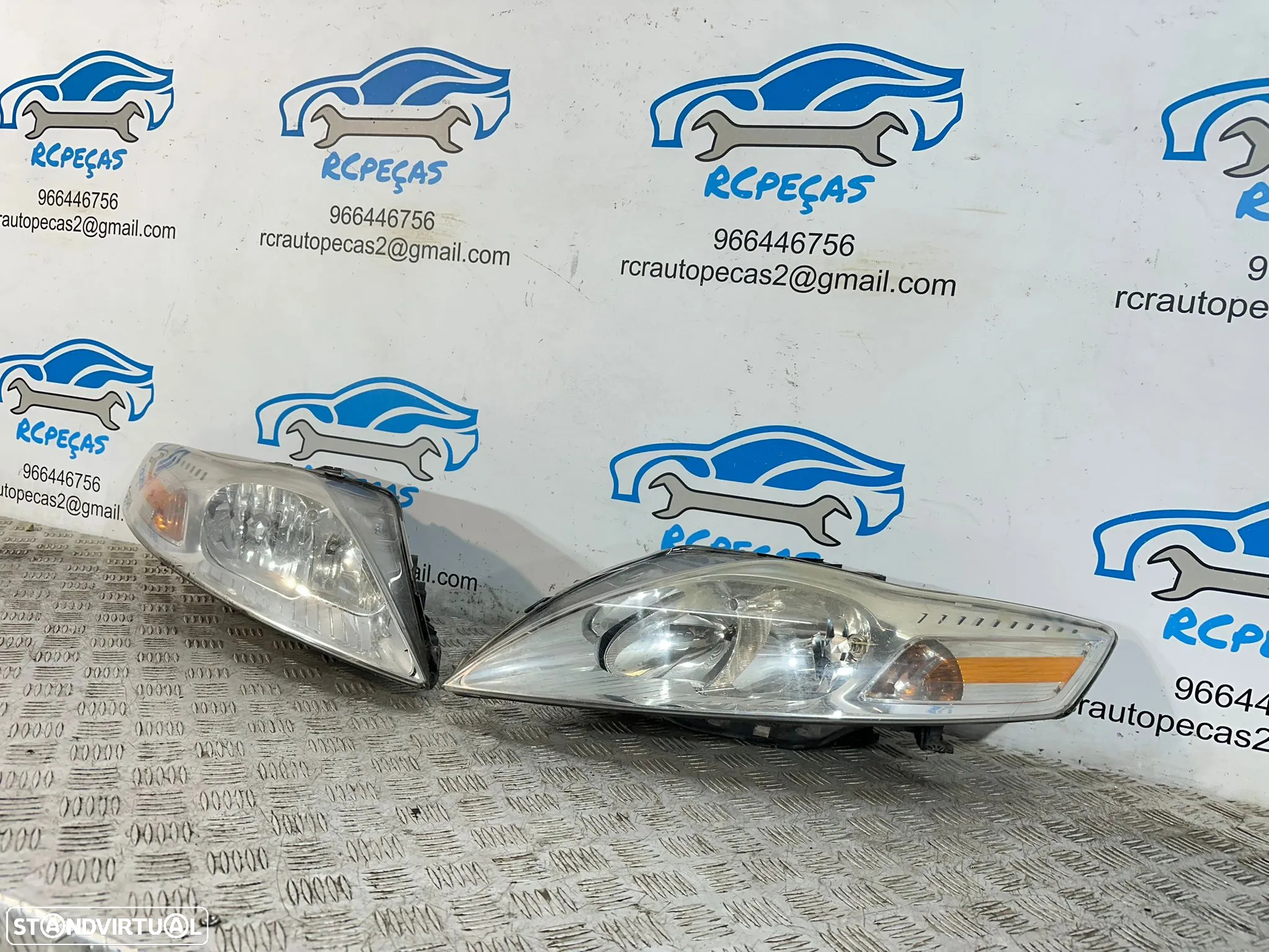 .Conjunto Oticas Faróis Frontal Frente Esquerda Direita Original Halogénio Ford Mondeo 4 MK4 2006 - 2014 7S71-13W030-BK 7S71-13W029-BH - 4