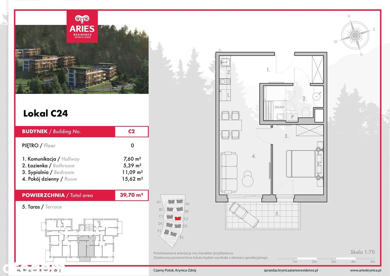 Apartament 39 m2 obok stoku narciarskiego Jaworzyna Krynicka