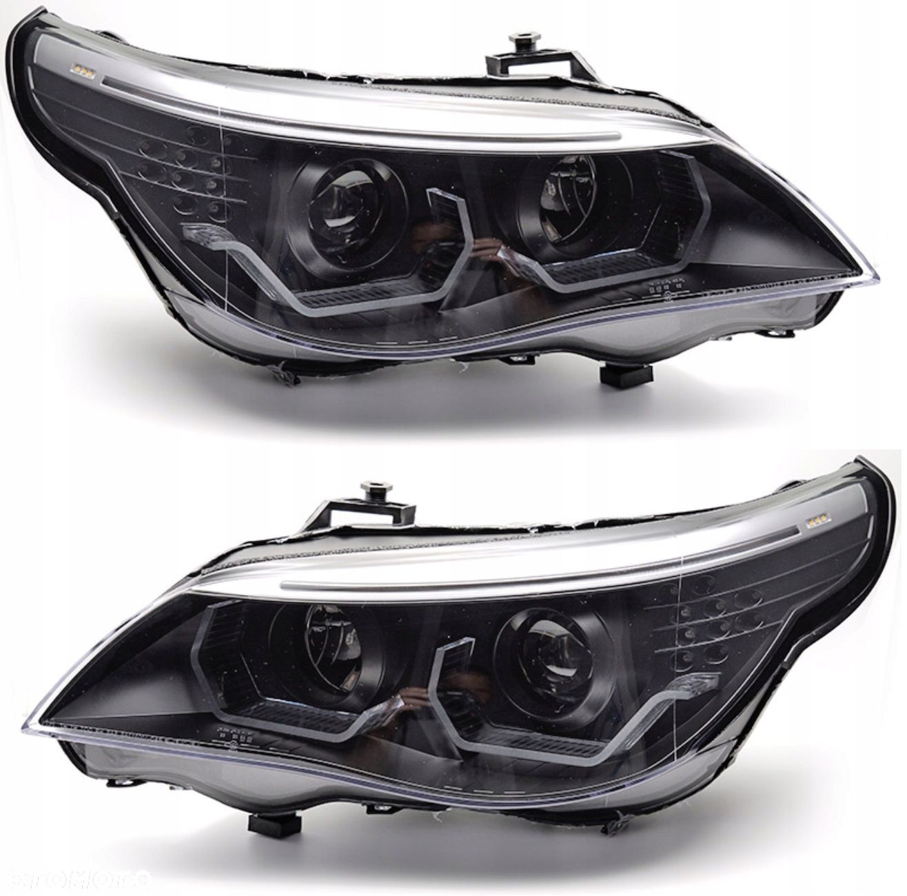 Reflektor Lampa kpl Ringi Angel Eyes Led 3D Neon Tuning Bmw 5 e60 e61 03-07 - 1