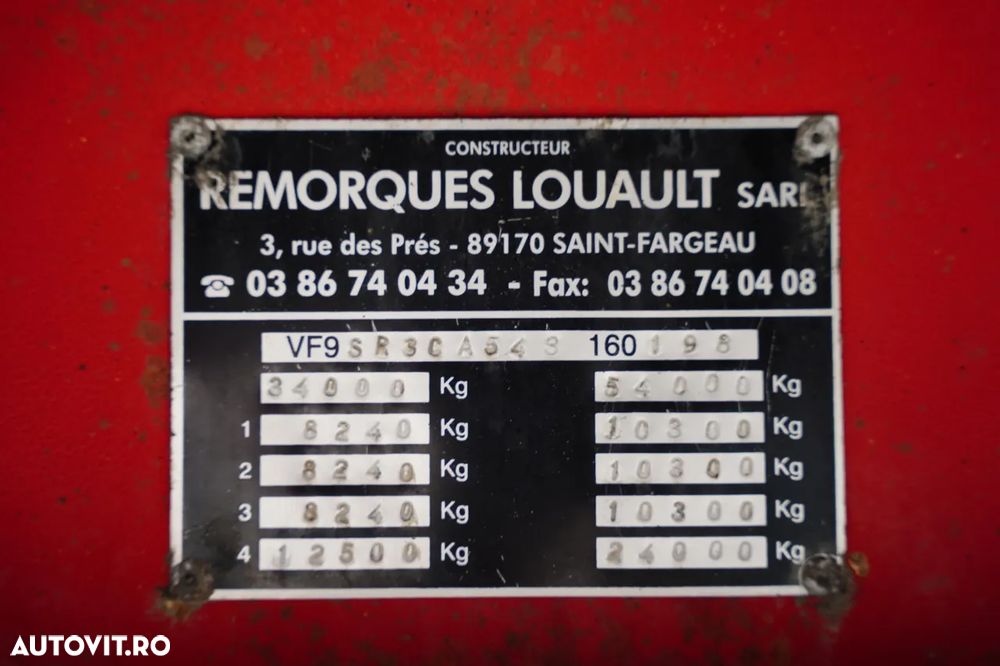 Louault / CU ÎNCĂRCARE JOSĂ / EXTENSIBIL / 17 M / RAMPE HIDRAULICE / AX DE DIRECȚIE / 3 AXE / - 35