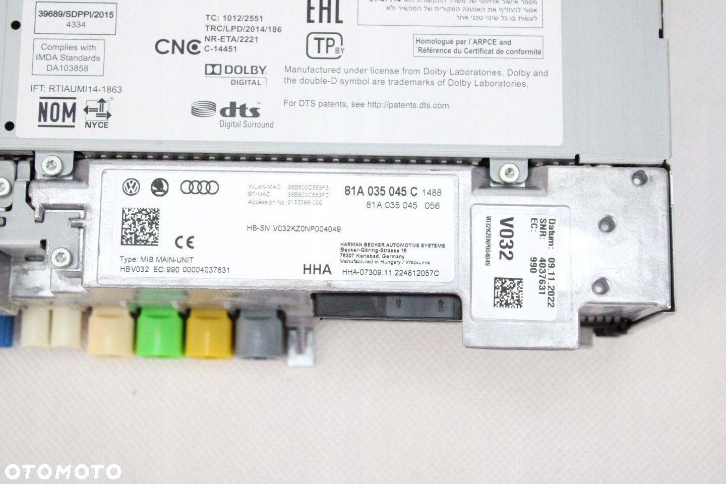 NOWA ORG JEDNOSTKA RADIA CZYTNIK NAWIGACJA AUDI Q2 MIB2 HARMAN 81A035045C - 4