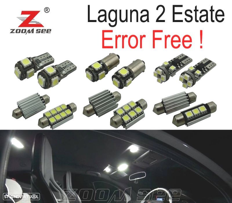 KIT COMPLETO DE 18 LÂMPADAS LED INTERIOR PARA 2001-2007 PARA RENAULT LAGUNA TOURER II 2 MK2 - 1