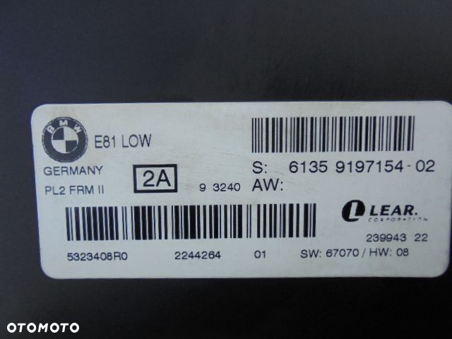 moduł świateł bmw e81 LOW 9197154 - 1
