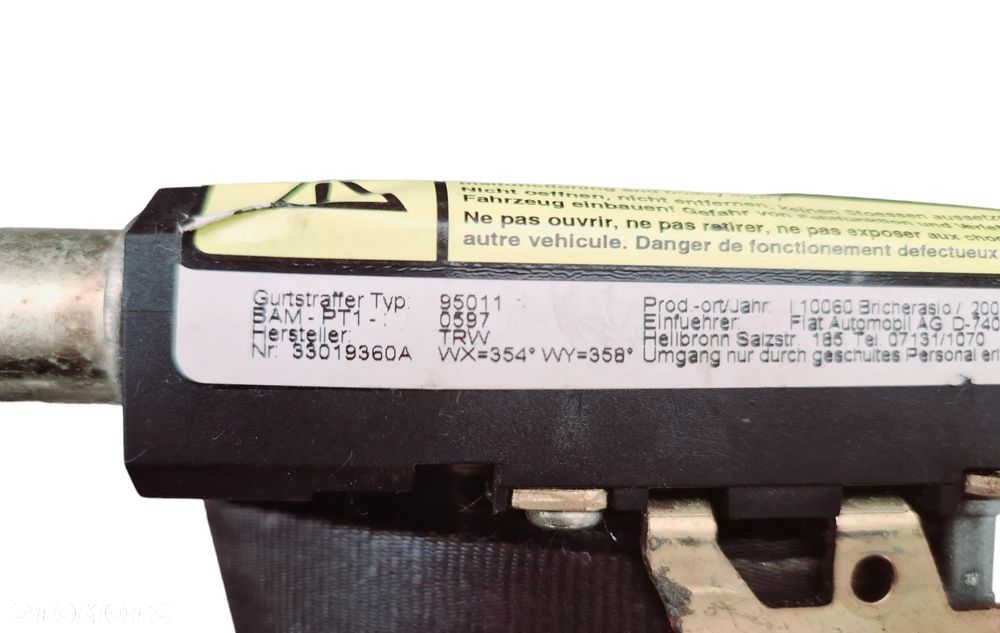 PAS / PASY BEZPIECZEŃSTWA PRZÓD PRAWY LUB LEWY FIAT STILO 3D HB ( 3-Y DRZWIOWY HATCHBACK) - 10