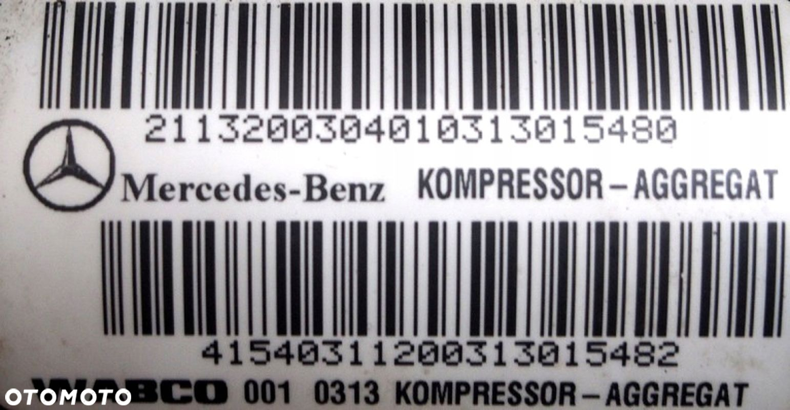 SPRĘŻARKA KOMPRESOR ZAWIESZENIA MERCEDES W219 W220 W211 A2113200304 - 6