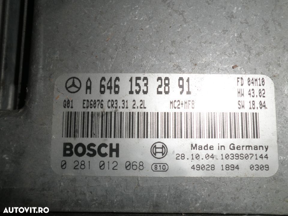 Calculator Motor ECU Mercedes Vito , Viano W639 2.2 CDI a6461532891 - 3