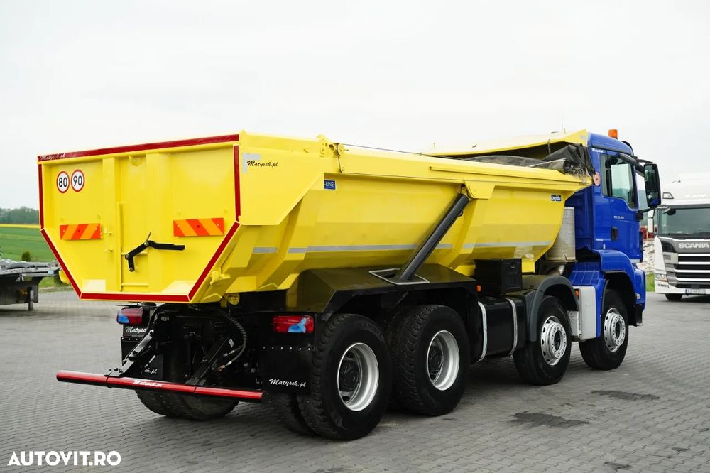 MAN TGS 35.460 / 8x4 / BASCĂLĂTOR 5.8 M / HIDROCLAPĂ / NAVIGAȚIE / 2018 - 9