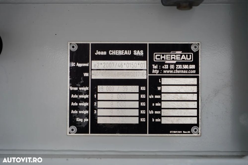 Chereau REFRIGERAT / VECTOR TRANSPORT 1950MT / DOPPELSTOCK / MULTITEMPERATURĂ / 2 AXE RIDICABILE / SAF / IMPORTAT - 27