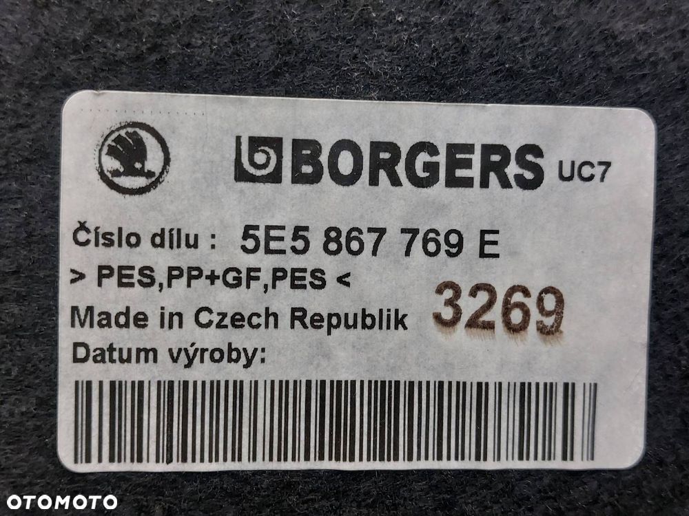 PÓŁKA BAGAŻNIKA SKODA OCTAVIA III LIFT LIFTBACK 5E5867769E - 3