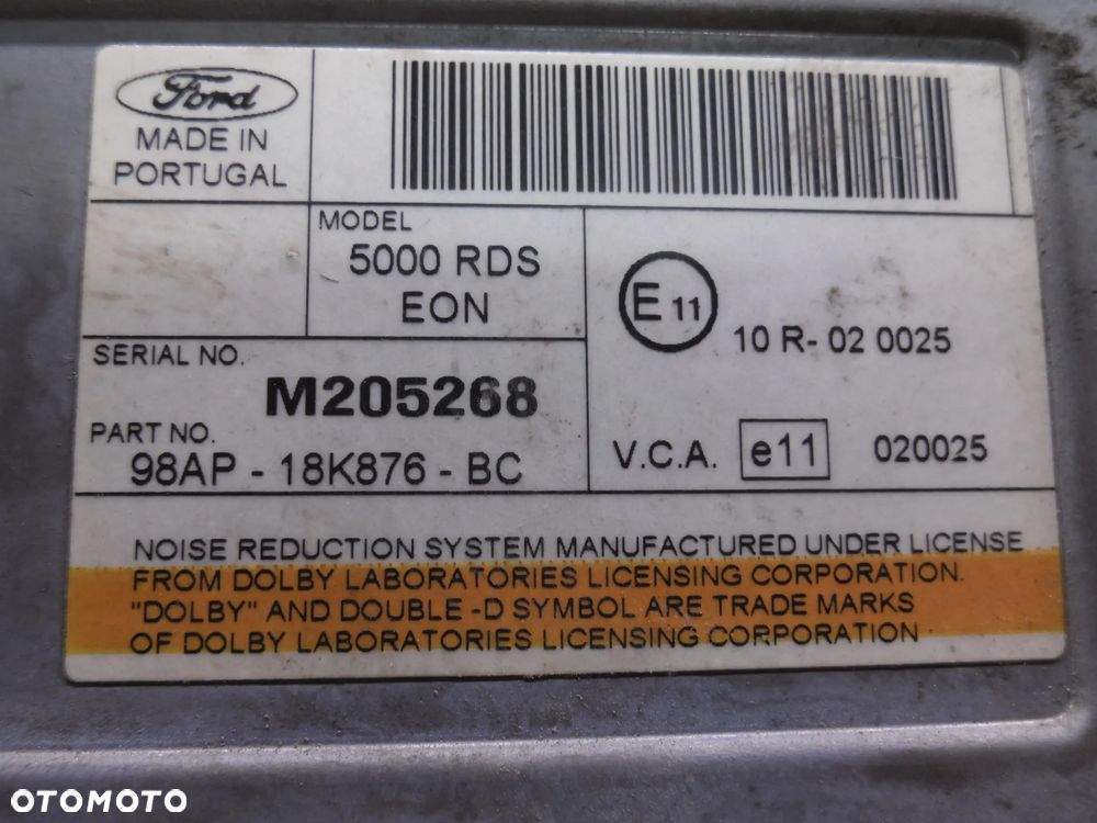 FORD RADIOODTWARZACZ RADIO 5000RDS 98AP-18K876-BC - 4
