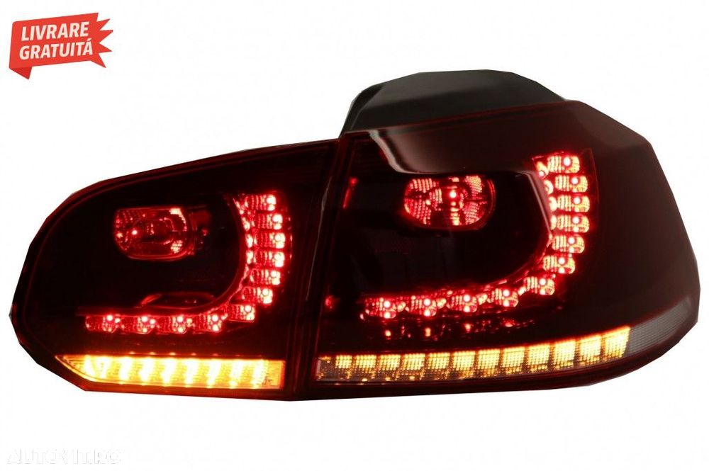 Stopuri FULL LED VW Golf 6 VI (2008-2013) R20 Design Semnal Secvential - 3