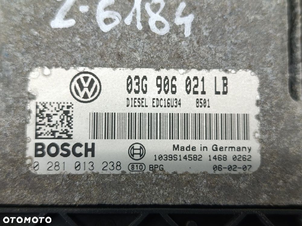 KOMPUTER, STEROWNIK SKODA OCTAVIA II 03G906021LB 0281013238  1.9 TDI 105KM - 2