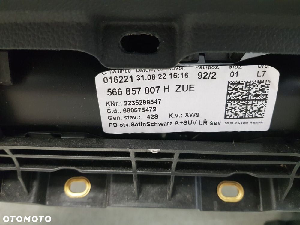 ORYGINALNA KONSOLA DESKA ROZDZIELCZA KOKPIT SKODA KODIAQ LIFT CZERWONA NITKA 566857007H - 4