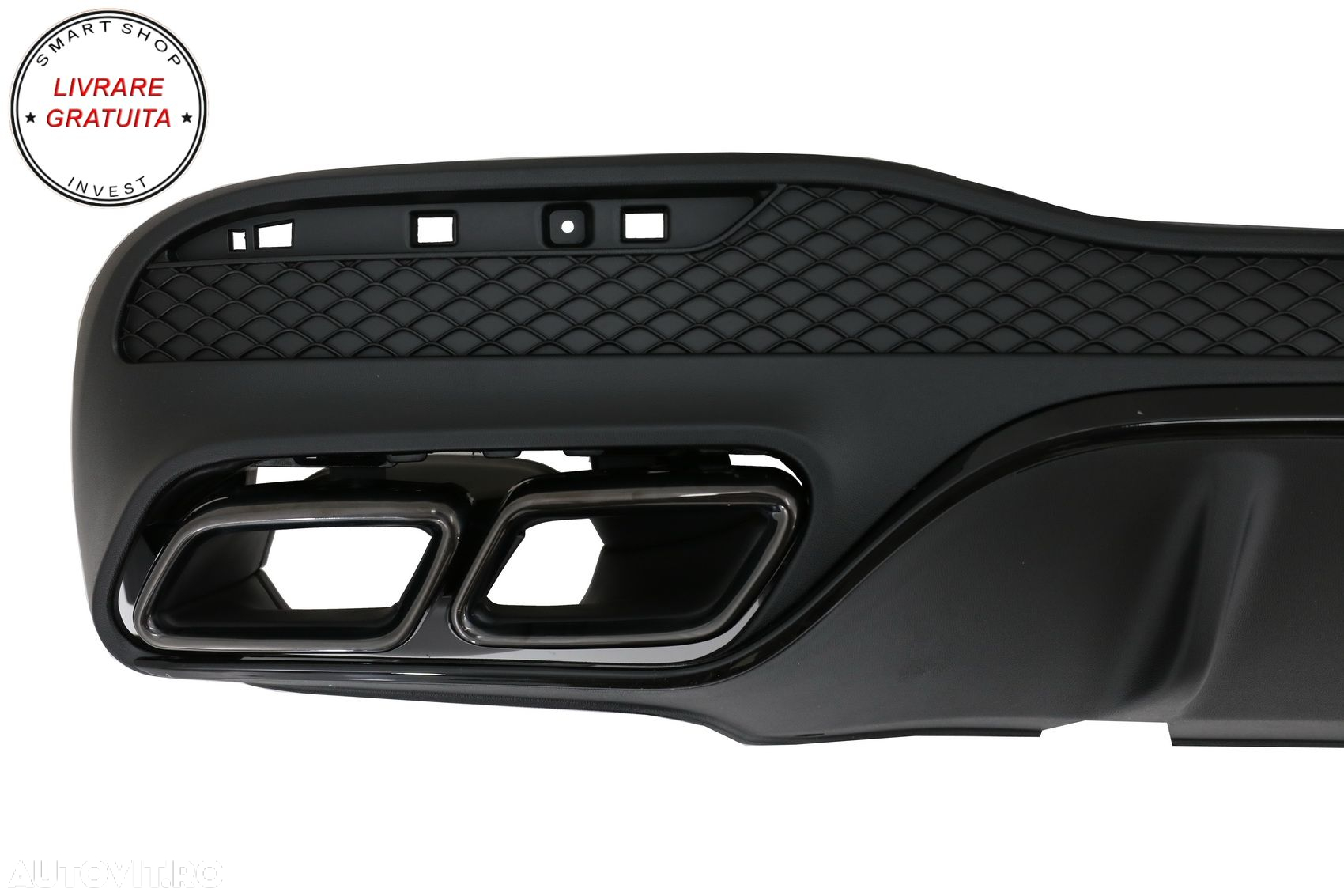 Difuzor Bara Spate cu Ornamente Evacuare Mercedes GLE W166 SUV Sport Line (2015-20- livrare gratuita - 7