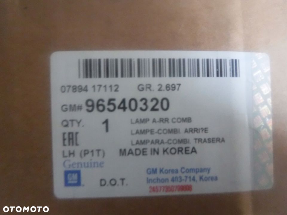 AVEO KALOS 02-04R SEDAN LAMPA TYŁ LEWA ORYG NOWA - 2