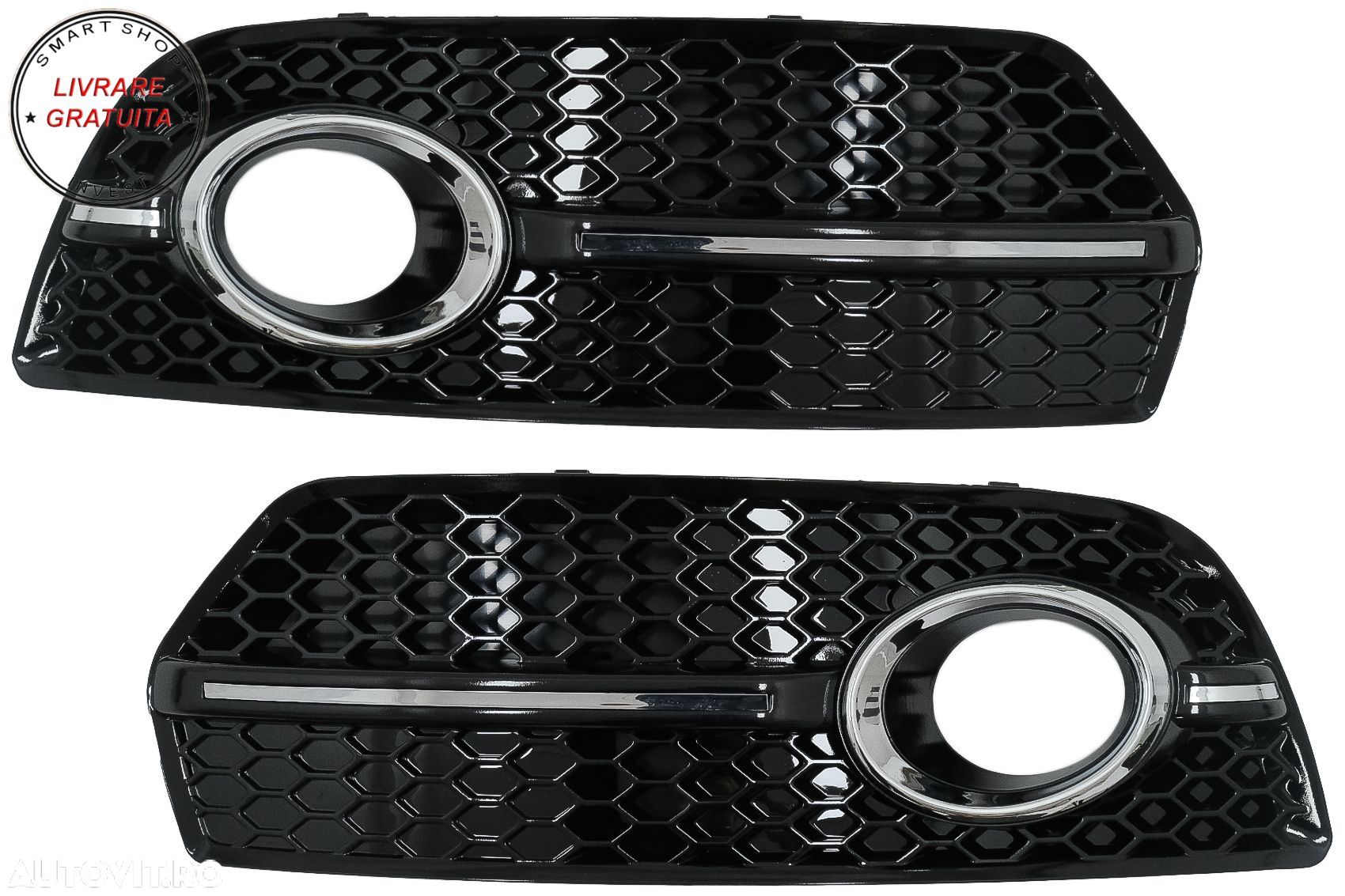 Grile Laterale Audi Q5 SUV 8R (2008-2011) RS Design Negru Lucios Chrome- livrare gratuita - 1