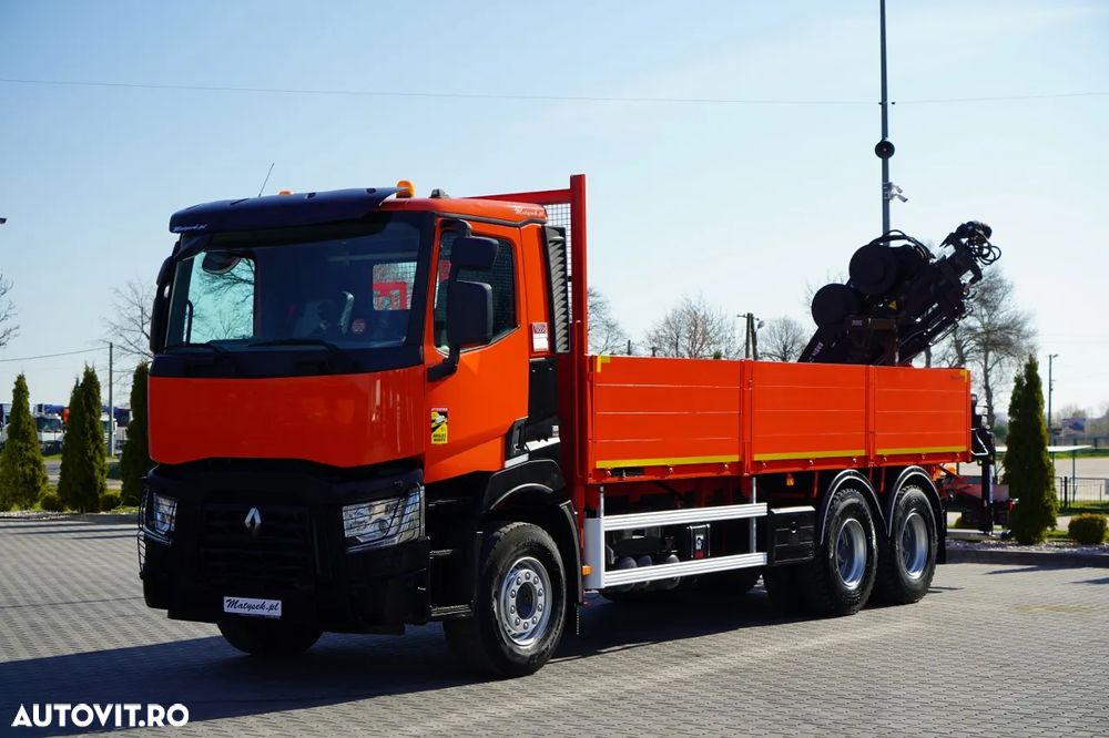 Renault C 430 / 6x4 / LIVRARE 6.7 M + CUPTOR HIAB 166 ES-4 / EXTENSIE 12.5 M / RADIOCOMANDĂ / FURCĂ / ROTATOARE - 7