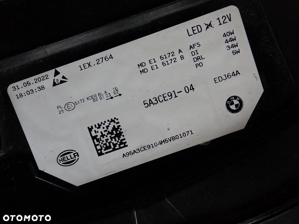 BMW iX i20 LAMPA LEWA LEWY PRZÓD EUROPA 5A3CE91-04 - 10