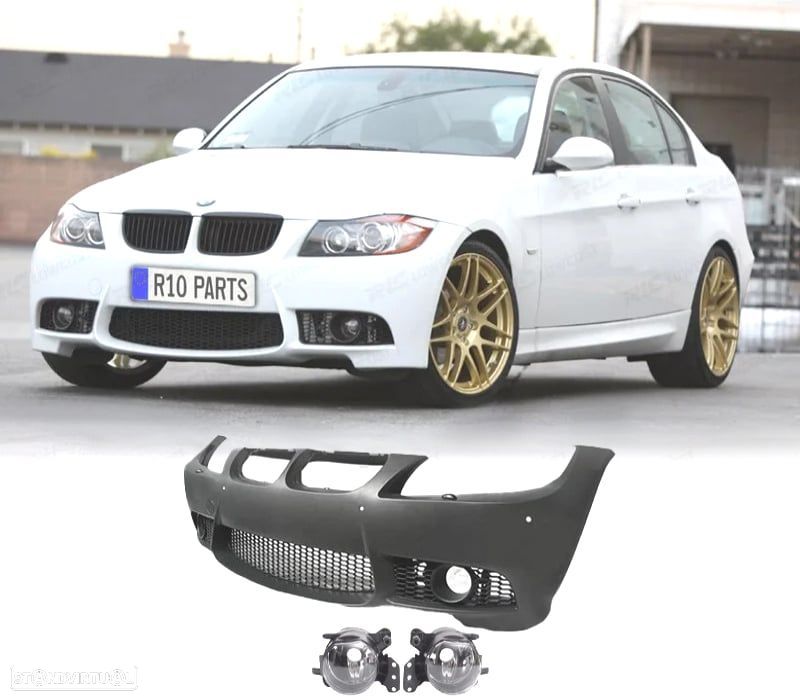 PÁRA-CHOQUES BMW E90 E91 COM LAVA FARÓIS E PDC + FARÓIS DE NEVOEIRO - 1