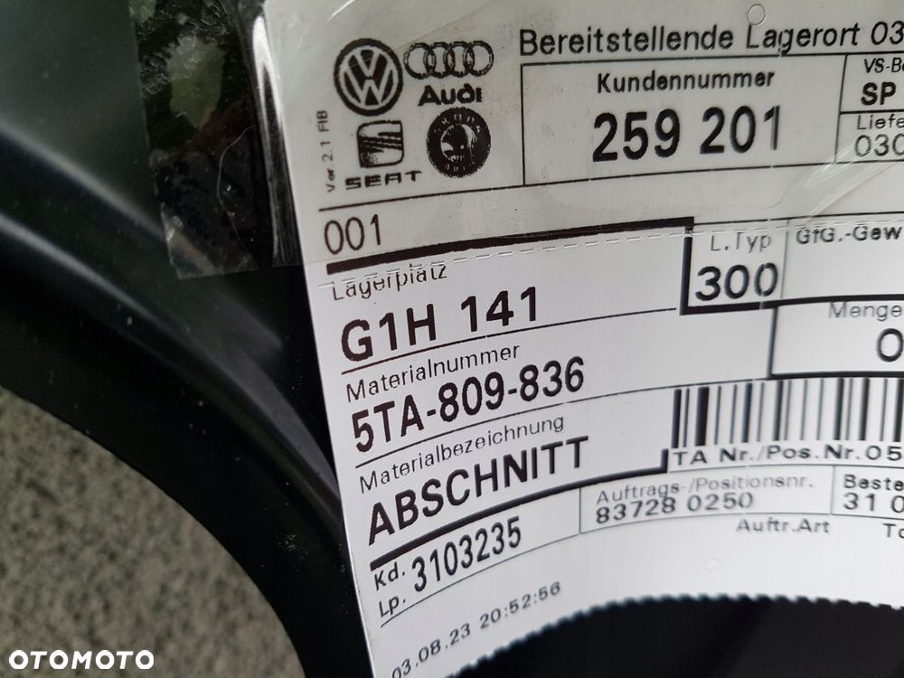 vw touran 15^ rama próg słupek bok 5ta809606a - 6