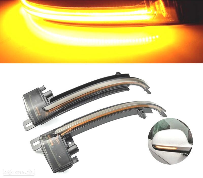 PISCAS LED DINAMICO DE ESPELHO PARA AUDI A4 ESCURECIDOS FUMADO - 1