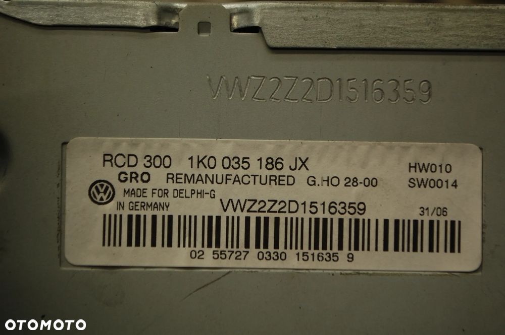RADIO FABRYCZNE 1K0035186JX RCD300 VW GOLF V JETTA V 1K0035186J - 4