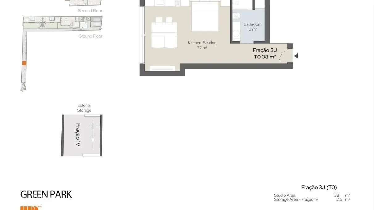 Apartamento novo T0 c/arrumo em Matosinhos Sul - Grande imagem: 2/4