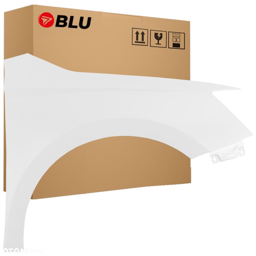 BLU Błotnik Skoda Fabia III 3 NJ3 LF9E Prawy Biały 2014-2018 przód ocynk CandyWeiss - 1