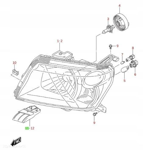 GRAND VITARA 05-14 ŚLIZG MOCOWANIE REFLEKTORA PRAW - 4