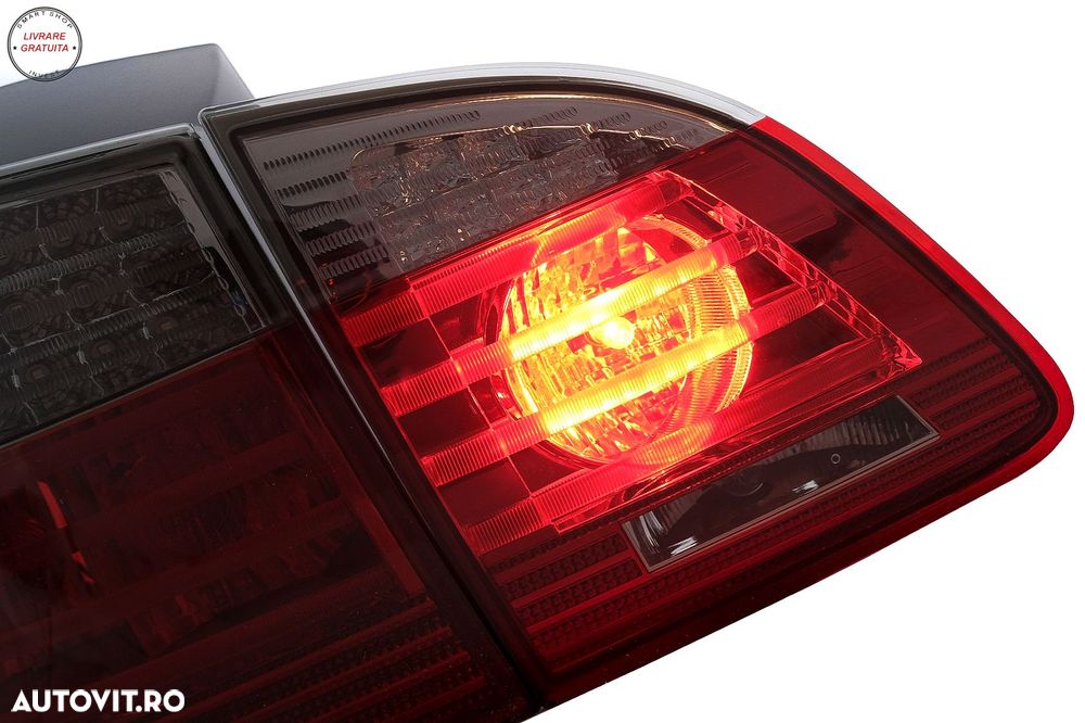 Stopuri LED BMW Seria 5 E61 Touring (2004-03.2007) Rosu Fumuriu- livrare gratuita - 15