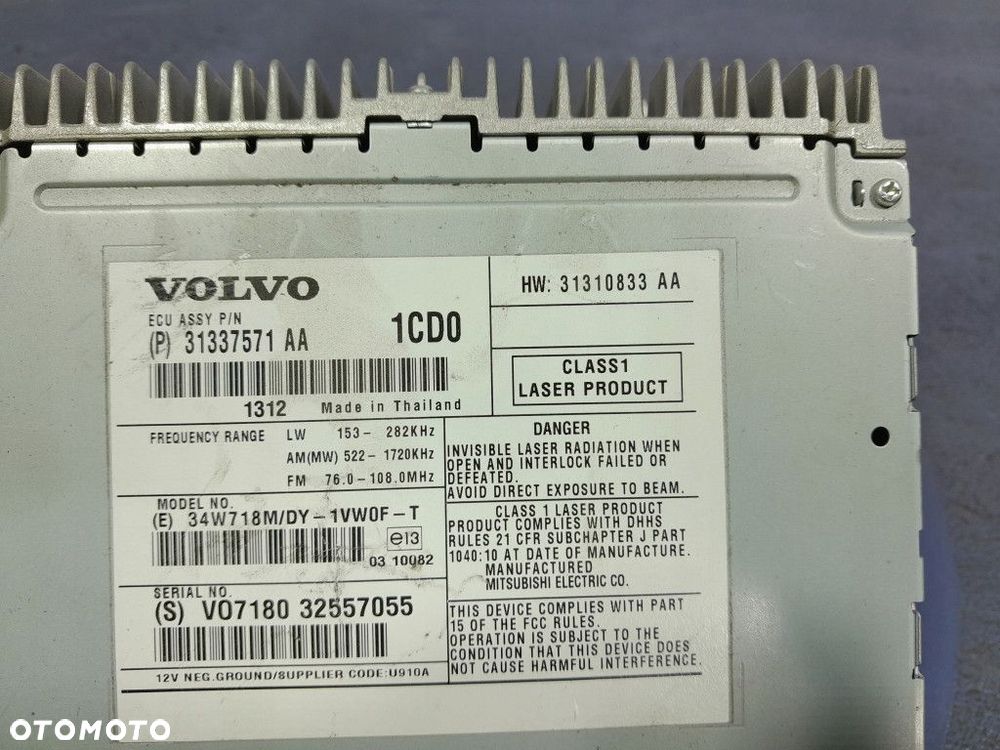 VOLVO XC60 I LIFT RADIO CD ZMIENIARKA 31337571 - 5