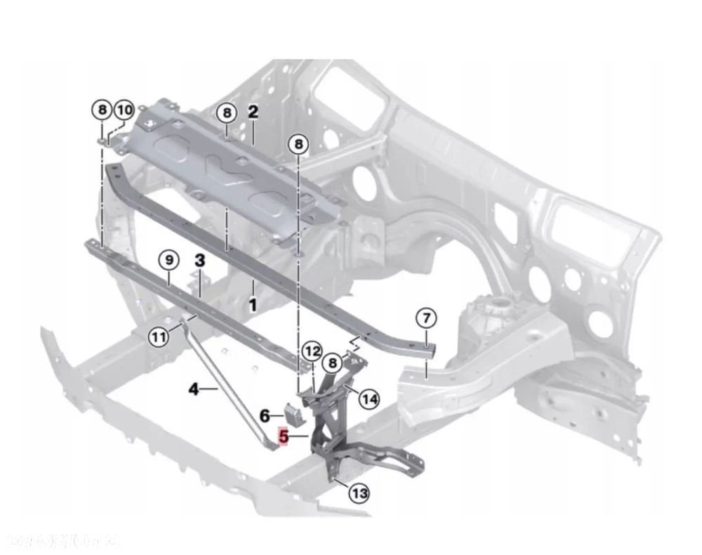 KPL PAS PRZEDNI wzmocnienie belka zderzaka roleta lampy BMW X3 G01 X4 G02 - 3