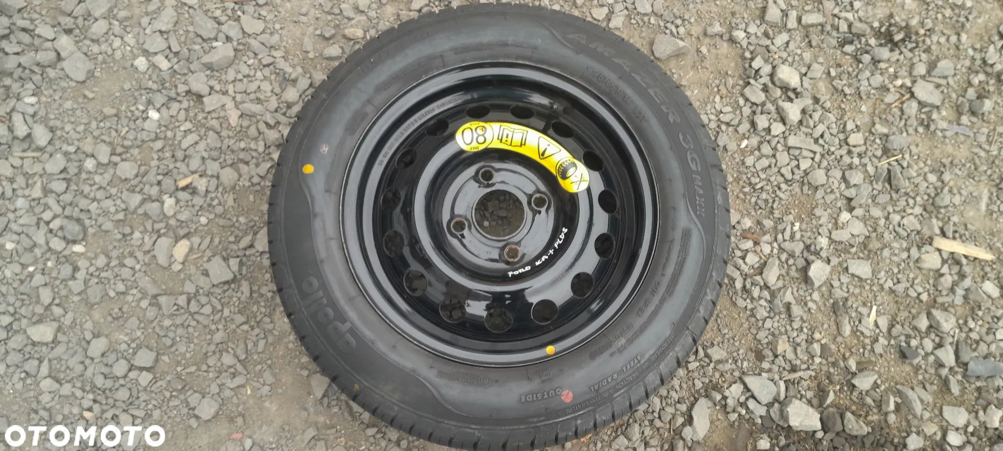 FORD KA+ PLUS FELGA STALOWA 4X108 KOŁO ZAPASOWE OPONA 175/65R14 E4B11015AC DOJAZDÓWKA - 1