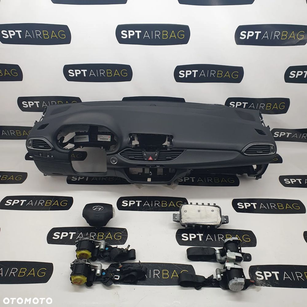 HYUNDAI i30 III DESKA ROZDZIELCZA KONSOLA KOKPIT PULPIT PODUSZKI AIRBAG AIR BAG PASY KIT SET - 1
