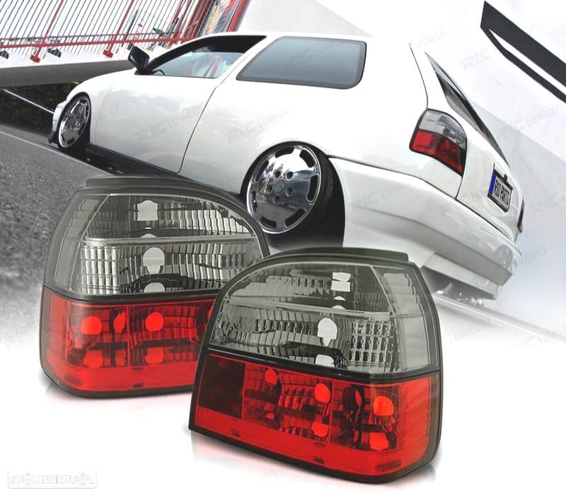 FAROLINS TRASEIROS GOLF 3 91-97 VERMELHO / ESCURECIDOS - 1