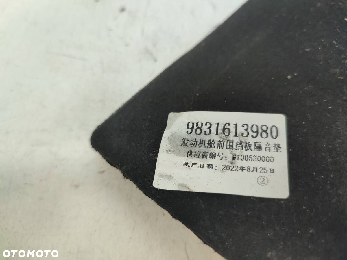 WYGŁUSZENIE ŚCIANY GRODZIOWEJ OSŁONA SILNIKA CITROEN C5 X 9831613980 - 4