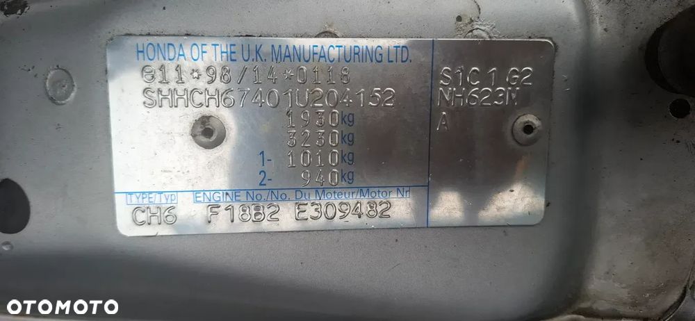 Honda  Accord VI Hatchback 1,8 B F18B2, F18B4 na części - 4