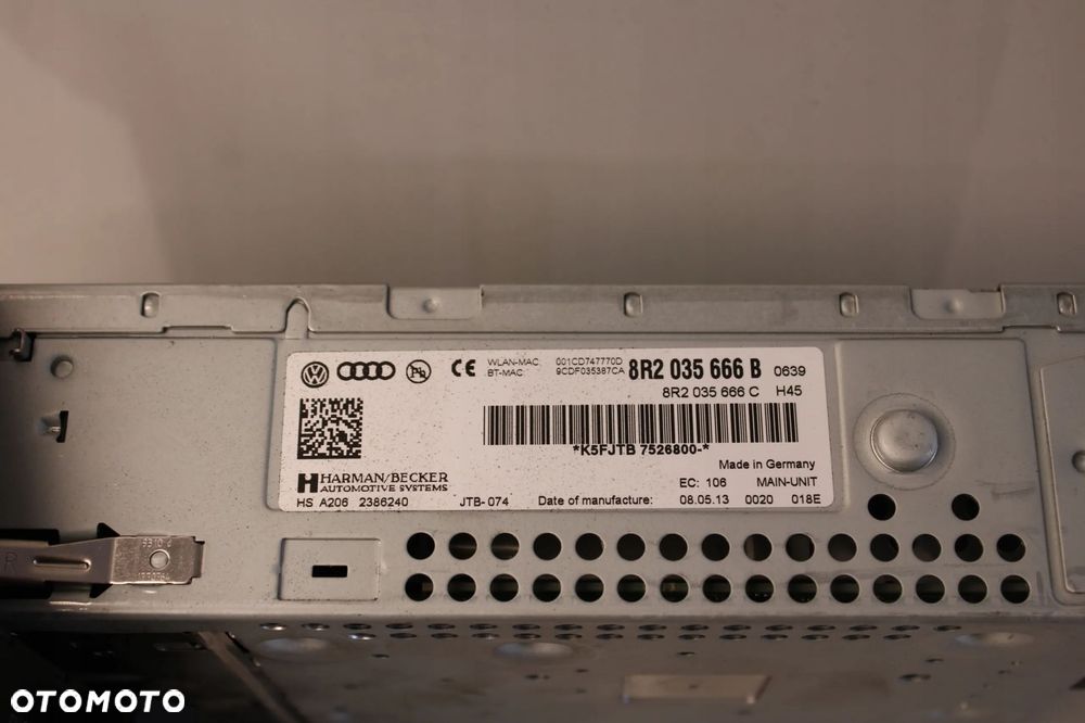 AUDI A5 8T LIFT 11R- RADIO RADIOODTWARZACZ DVD NAVI MMI3G 8R2035666B - 5
